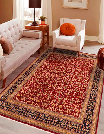 handmade Traditional Design Red Blue Hand Knotted RECTANGLE 100% WOOL area rug 8 x 10